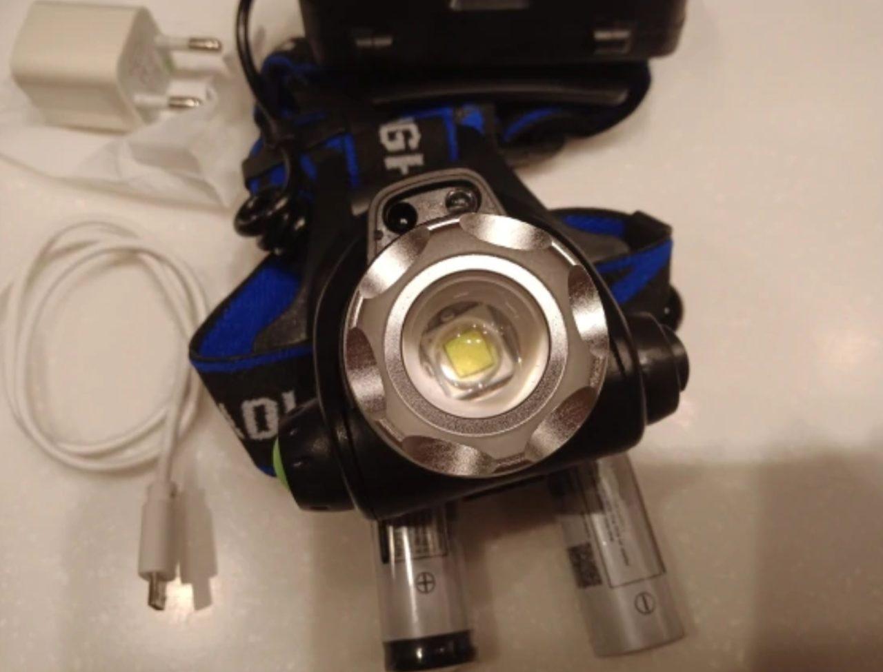 Налобный фонарик с мощными аккумуляторами
